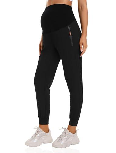 Foucome Women's Maternity Joggers Quick Dry Zipper Pockets Scrub Pants Pregnancy Sweatpants (Black, Large) 2 pack Foucome Women's Maternity Joggers Quick Dry Zipper Pockets Scrub Pants Pregnancy Sweatpants (Black, Large) 2 pack