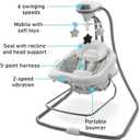 Graco DuetConnect LX Portable Baby Swing and Bouncer, Multi-Direction Baby Bouncer Seat, Multiple Swing Speeds, Great Gift for New Parents, Redmond