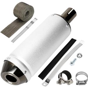 28mm Exhaust Muffler Silencer Compatible with 125cc 110cc 50cc 90cc Pit Dirt Bike CRF50 SSR Tao tao Coolster Apollo, 1.1" Universal Motorcycle Slip on Muffler for ATV Mini Bike Go Kart Parts