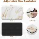 Arttown Coffee Mat for Countertops, Marble White Gold Dish Drying Mat 2 Pcs for Kitchen Bar Accessories, Fit Under Coffee Maker Espresso Machine Dish Rack Hide Stain Rubber Backed 12x19in