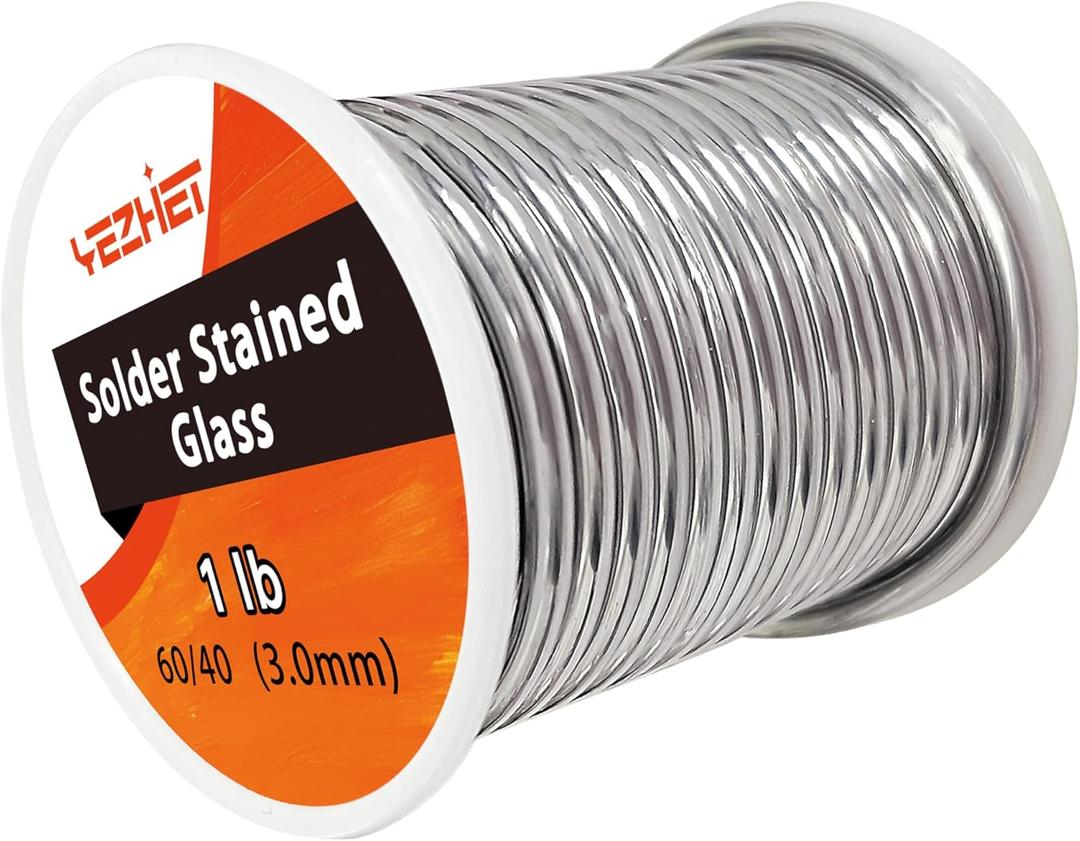 Stained Glass Solder, 60/40 Lead Tin, 1/8 inch Diameter, 1 lb Spool