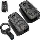 Heavy Metal Key Fob Cover Case Protector Compatible with Chevrolet Equinox Camaro Cruze Malibu Impala Spark Sonic GMC Buick Terrain Encore Allure Regal (B-Model-Black)