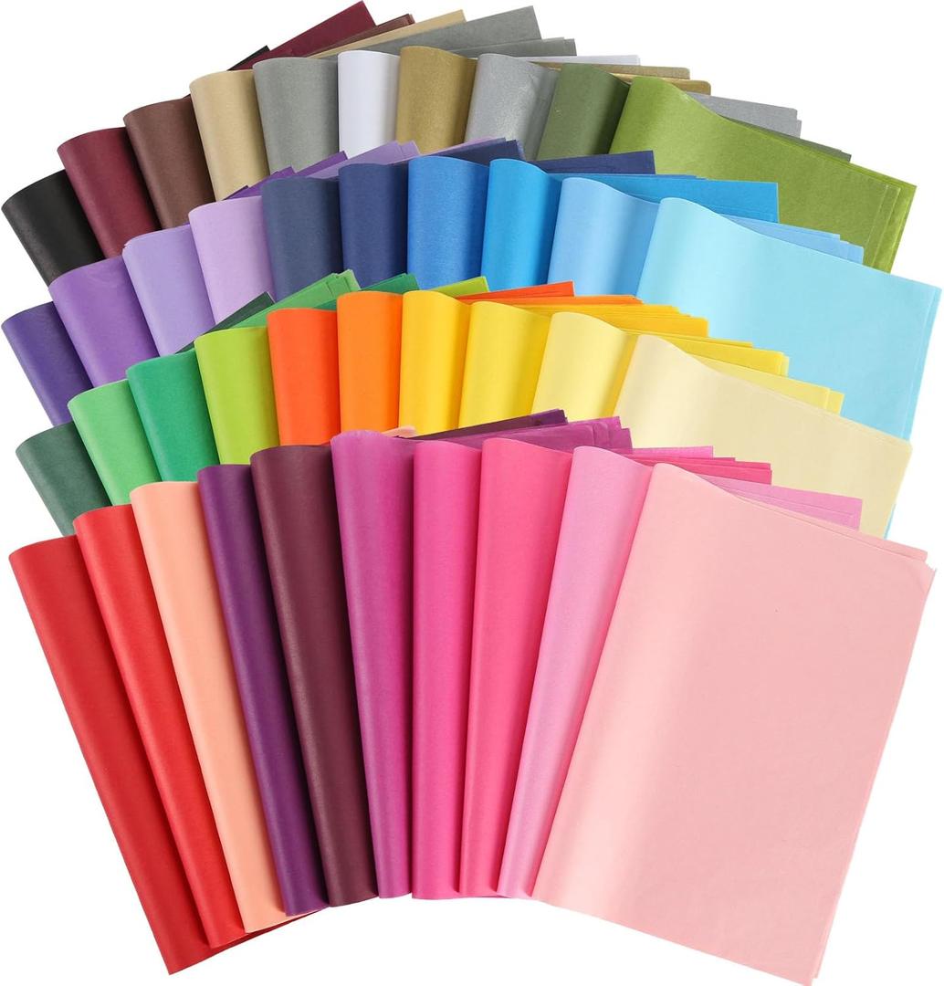 Koogel 320 Sheets Tissue Paper, 40 Colors Gift Tissue Paper for Gift Bags 14x10 Inch for Crafts DIY Project Wedding Birthday Party Favors
