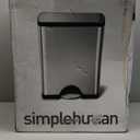 simplehuman 50 Liter / 13.0 Gallon Rectangular Kitchen Step Trash Can, Brushed Stainless Steel