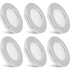 RV Recessed Mount Ceiling Light 2.712V Down Light for Camper Van Truck Boat Interior Ceiling Kitchen Cabinet Lighting 6000K 2 Watts, Pack of 6