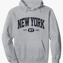 Navy Retro Vintage New York NY Pullover Hoodie Xl