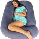 Pharmedoc Pregnancy Pillows, UShape Full Body Pillow Removable Cover Jumbo Size  Gray  Pregnancy Pillows for Sleeping  Body Pillows for Adults, Maternity Pillow and Pregnancy Must Haves