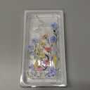 GVIEWIN for iPhone 17 Case, with Screen Protector+Camera Lens Protector, [NonYellowing] Clear Floral Slim Shockproof Protective Hard PC Back Women Phone Case for iPhone 17 6.3", Aconite/Light Blue