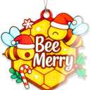 Bee Ornament, Bee Gifts, Christmas Ornaments 2025, Honeycomb Holiday Decoration, Cute Bumble Design for Tree, Unique Gift for Women, Funny Festive Ornament for Friends and Family