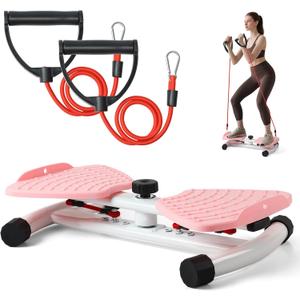 Waist Twister Machine Exercise, Ab Twister Board, Twister Exercise Machine, Noiseless Waist Sculptor Waist Twisting Fitness Tool, Weight Loss Exercise Equipment for Slim Waist Belly Fat, Home Gym for Women & Men, Pink 