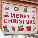 Christmas Garage Door Decorations Magnets - 9" Merry Christmas Magnetic Decorations for Garage Doors, Metal Surface, Refrigerator, Car, Dishwasher - Large Christmas Pattern Magnets Decals