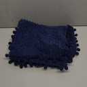 Fancy Homi Set of 2 Navy Blue Decorative Throw Pillow Covers 12x20 Inch with Pom-poms for Couch Bed Sofa, Modern Farmhouse Boho Home Decor, Soft Plush Corduroy Cute Cushion Case 30x50 cm