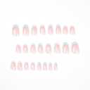 24 Pcs Blue White French Tip Press on Nails Short Fake Nails Press ons Flowers Designs Full Cover Summer Almond Shape Acrylic Nail Kit False Nails Glue Stick on Nails Manicure for Women