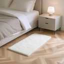 Fluffy Rug Shag Area Rug, White 2x4 Area Rugs for Bedroom, Small Bedside Rug, Soft Fluffy Shag Entryway Throw Rugs for Living Room Bedroom Kids Room Home Decor