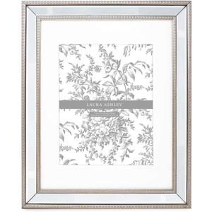 Laura Ashley 11x14 (Matted 8x10) Champagne Mirror Bead Picture Frame, Classic Mirrored Frame with Beaded Border, Wall-Mountable, Made for Photo Gallery and Wall Art, (11x14 (Matted 8x10), Champagne)