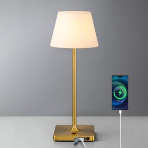 LED Cordless Table Lamp, 4000mAh Portable Rechargeable Battery Powered Dimmable Outdoor Waterproof Table Light, Touch Night Light for Bedroom, Bathroom, Restaurant, Garden 14.5"
