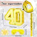 Gold Foil Number Pinata for Birthday Party Decorations Anniversary Celebrations Supplies Favors with Wooden Stick Paper Blindfold Confetti Set for Adult(Number 40)