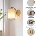 Powfloven Gold Rechargeable Wall Sconces Set of 2 with Remote, Wireless Battery Operated Dimmable LED Wall Lights, Cordless Wall Lighting Lamp Fixture for Bedroom Living Room