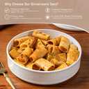 GBHOME 7.5'' Stoneware Pasta Bowls, Serving Bowls Set of 6 for Kitchen, Double Reactive Glaze Bowls for Fruit,Pasta,Salad,Oatmeal,Meal, Microwave Safe (6 pcs),Sugar White