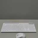 Wireless Keyboard and Mouse Combo, MARVO 2.4G Ergonomic Wireless Computer Keyboard with Phone Tablet Holder, Silent Mouse with 6 Button, Compatible with MacBook, Windows (White)