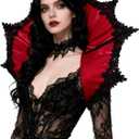 Joukavor Velvet Victorian Collar Women Gothic Vampire Neck Collar for Cosplay (Red)