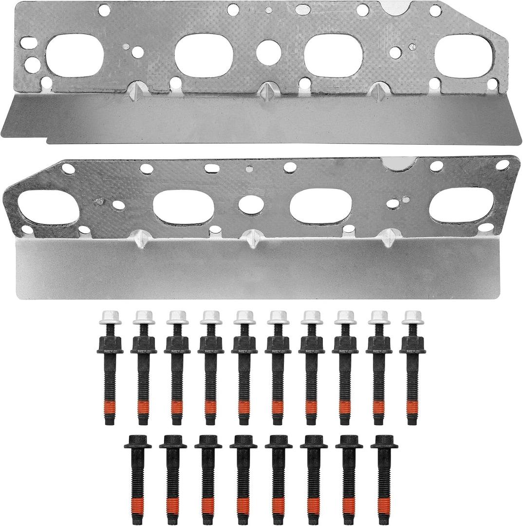 5.7 Exhaust Manifold Gasket Bolt Stud Nut Set, Compatible with 2009-2020 Chrysler Dodge Ram Jeep Commander Grand Cherokee, Replaces# 6510141AA 6505316AA