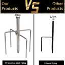 Shepherds Hook for Outdoor, 94 Inch Tall & 5/8 Inch Diameter Stainless Steel Heavy Duty Poles to Hang Outdoor Lights with 5 Prongs Base, Suitable for Bird Feeders or Wedding Decors(1pack) (Silver)