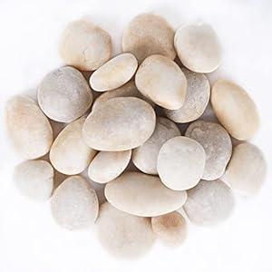 11LB Stone Pebbles River Rocks, 100% Natural Hand-Picked Premium Decorative Pebbles, Ideal for Garden Landscaping, Home Decor, Aquariums, Painting, Crafting and Gifts, Cream White