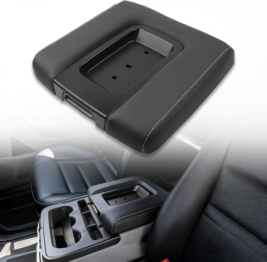 Front Seat Center Console Armrest Lid Compatible with 2014-2018 Chevrolet Chevy Silverado Suburban Tahoe GMC Sierra Yukon 2015-2018 Cadillac Escalade,Replace# 22881398 (Black)