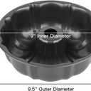 Novery 9.5" Non-stick Cake Pan, Heavy Duty Carbon Steel Fluted Tube Round Baking Pan,Buntz Pound Cake Pan Mold,Tube Bakeware,Baking Mold for Jello,Gelatin,Chocoflan,Flan