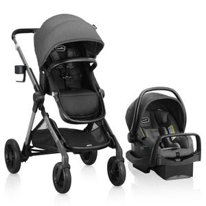 Evenflo Pivot Xpand Modular Travel System with LiteMax Infant Car Seat with Anti-Rebound Bar (Sabino Gray)