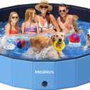 Meowant Extra Large Dog Pool Foldable 97'', Hard Plastic Dog Swimming Pool Kiddie Pool, Collapsible Dog Pet Bath Pool, Portable Deep Dog Pools for Large Dogs (5XL-97'' 16'')
