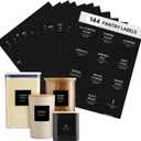 Talented Kitchen 144 Minimalist Pantry Labels  Preprinted White All-Caps on Matte Black Vinyl Stickers, Water-Resistant Adhesive Labels for Kitchen, Jars, Containers, Spices & Pantry Organization