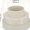 PATIKIL 6.5" to 6" to 4" Duct Reducer, 2 Pack Duct Connector Ducting Inline Adapter Increaser ABS Plastic Vent for HVAC Heating Cooling Air Ventilation