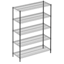 5-Shelf Adjustable Metal Shelf Wire Shelving Unit Heavy Duty Storage Rack Display Shelf for Office,Kitchen,Bedroom,Bathroom,Laundry,Pantry Basement,Garage(Black,48" L x 18" W x 72" H)