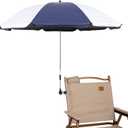 Chair Umbrella with Clamp,46 inches UPF 50+ Clip on Parasol for Patio,Beach Chairs,Strollers,Wheelchairs,Golf Carts