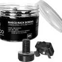RIVECO Rack Screws & Cage Nuts for Server Cabinets & Racks Mounting Network Equipment Clip Nuts 50 Sets M6 x 16mm Black