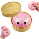 Glitter Dumpling Squishy,2026 New Shimmering Dumpling Squishy Mystery Box,Colorful Dumplings Stress Balls Fidget Sensory,Squeeze Toy for Stress Relief Stretchy Desk Toys(Glitter Pink)
