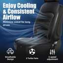 Cooling Seat Cover for Cars, 12V 3-Speed Cooling Car Seat Cushion with Weight Sensing, Universal Fit for Summer Car SUV Truck Bus, Comfortable Non-Slip Breathable 3D Mesh Leather, Black