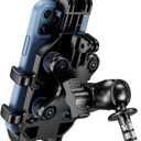 BRCOVAN Motorcycle Fork Stem Phone Mount Holder with Vibration Dampener, Heavy Duty Cellphone Cradle Fit Stem Tubes 12mm-25.4mm in Diameter, Adjustable for 5.4-6.9'' Smartphone