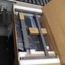 Vaunn Medical Pneumatic Adjustable Overbed Bedside Table with Wheels (Hospital and Home Use) (Black)