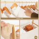 Bamboo Clothes Rack with Storage Box, Portable Extra Large Garment Rack Clothing Rack, Foldable Wardrobe For Entryway and Bed Room (S)