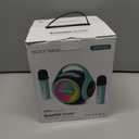 All Rounder Karaoke Machine for Kids Teens, Portable Bluetooth Karaoke Speaker Includes Two Mics, Voice Changer, Light Effects, Bass Tremolo, Supports USB/TF/AUX/Bluetooth for Home Party (Light Green)