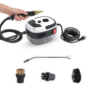Irishom 2500W Handheld Steam Cleaner High Temperature Pressurized Steam Cleaning Machine Portable Car Steamer with Brush Heads (White)