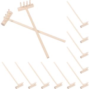 jojofuny Mini Zen Garden Rake 5.51 Inch Small Bamboo Desktop Rake with Four Tines for Sandbox Meditation and Home Decoration Compact Zen Sand Rakes Set