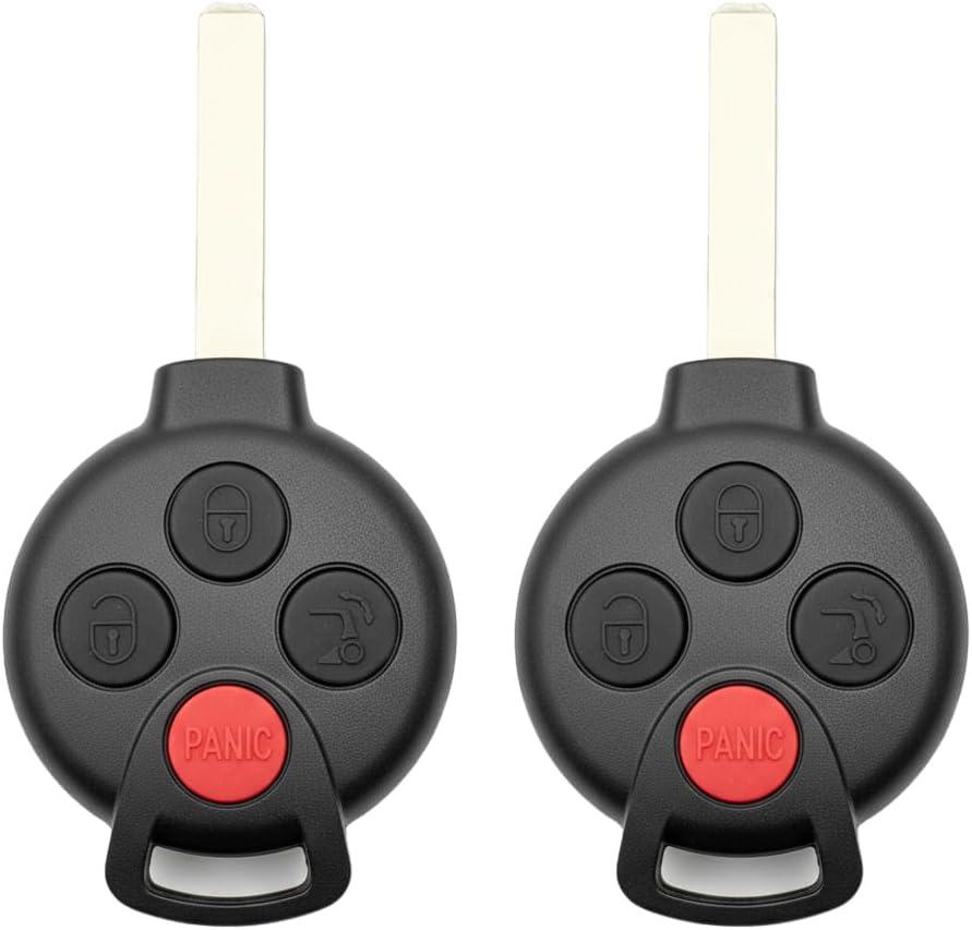 2PCS Car Key Fob Keyless Entry Remote 315MHz KR55WK45144 / 267T-5WK45144 for Smart Fortwo 2008-2015 | 4 Buttons