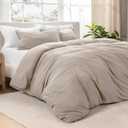 Bare Home Microfiber Duvet Cover Set - Ultra Soft Washed Microfiber - Oversized King Size - Linen-Like Look - Easy Care - Breathable Fabric - Our Softest Duvet Cover Set (Oversized King, Pebble Beach)