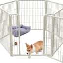 FXW Homeplus Dog Playpen for Indoor Use - Stress-Free and Safe Play, Heavy Duty 32 Inch 6 Panels Dog Pen for Puppies, Small and Medium Dogs, WhitePatented