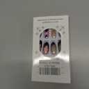 24 Pcs Cute Press on Nails Medium Almond Fake Nails French False Nails with Star Design Stiletto Nail Tips Glossy Glue on Nail Full Cover Stick on Nails for Women Girls Nails Supplies