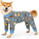 Recovery Suit for Dogs Full Zipper, Four-Legged Onesie Dog Recovery Suit After Surgery, Cute Soft Bodysuit Cone Alternative Male Female Dog Neuter Anti Licking Wounds, Dinosaur, X-Large